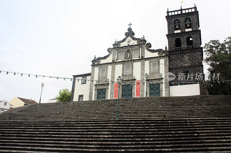 Nossa Senhora da Estrela教堂和大石阶，Ribeira Grande，圣米格尔岛，亚速尔群岛